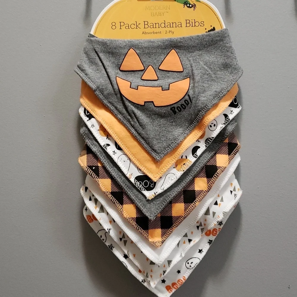 Modern Baby NWT 8-pack Fall/Halloween Bandana Bibs
